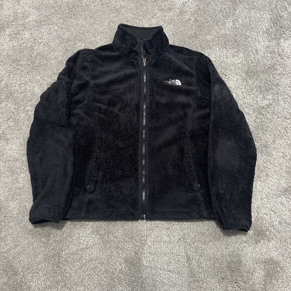 North Face Jacket Womens Medium Black Osito Fleece Full Zip Pockets Plush - Picture 1 of 6